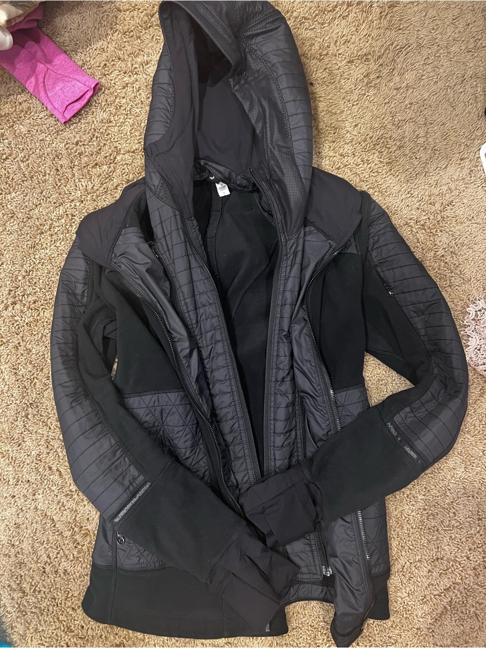 lululemon athletica Quilted Hooded Utility Jacket - Black